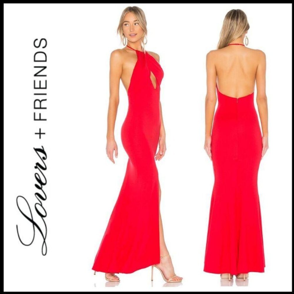 NWT LOVERS + FRIENDS Rosa Gown in Red Rose, Size M - Picture 2 of 5